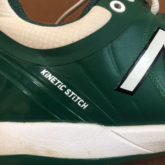 New Balance Softball Cleats Green White Unisex Men Size 6W. - Picture 4 of 13